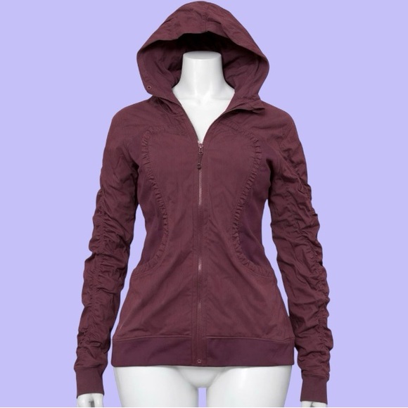 lululemon athletica Jackets & Blazers - Lululemon Early 2000s Purple Ruched Sleeves Hooded Jacket